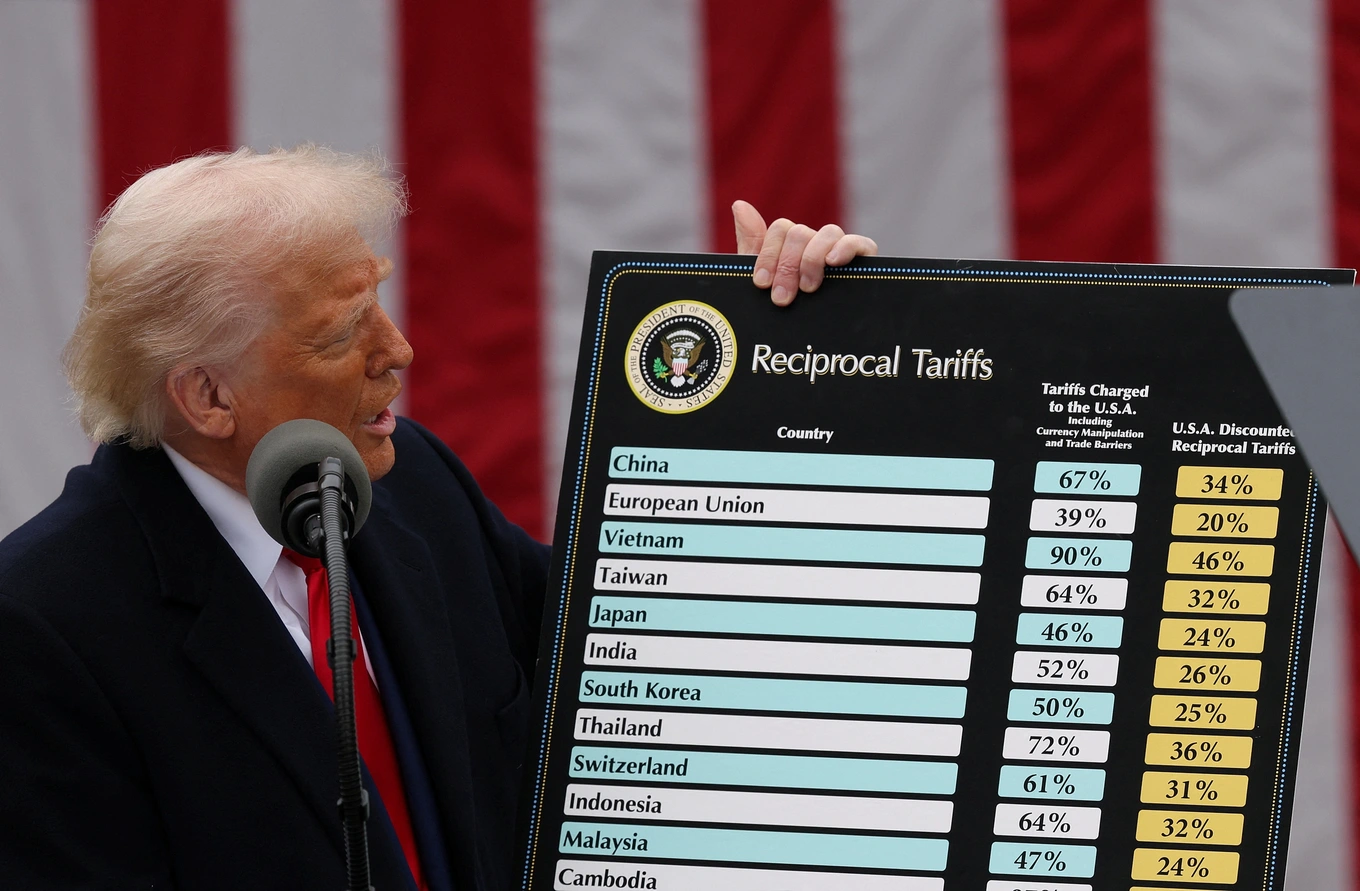 Chứng khoán Mỹ lao dốc sau quyết định thuế quan lịch sử của ông Trump 7 chứng khoán mỹ lao dốc